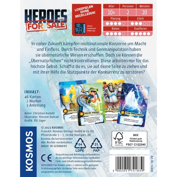 KOSMOS Heroes For Sale, Kartenspiel 4 KOSMOS Heroes For Sale, Kartenspiel – Bild 2