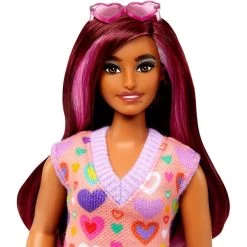 Mattel Barbie Fashionistas-Puppe Mit Pinkfarbenen Strähnen Und Kleid Mit Herzaufdruck 10 Mattel Barbie Fashionistas-Puppe Mit Pinkfarbenen Strähnen Und Kleid Mit Herzaufdruck -Bester Spielwaren Geschäft Mattel Barbie Fashionistas Puppe mit pinkfarbenen Str hnen und Kleid mit Herzaufdruck@@1919160 2