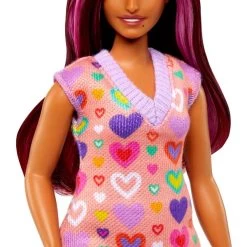 Mattel Barbie Fashionistas-Puppe Mit Pinkfarbenen Strähnen Und Kleid Mit Herzaufdruck 11 Mattel Barbie Fashionistas-Puppe Mit Pinkfarbenen Strähnen Und Kleid Mit Herzaufdruck -Bester Spielwaren Geschäft Mattel Barbie Fashionistas Puppe mit pinkfarbenen Str hnen und Kleid mit Herzaufdruck@@1919160 3