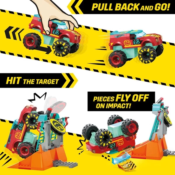 Mattel MEGA Hot Wheels Monster Trucks Demo Derby Extreme-Stunt Set, Konstruktionsspielzeug – Bild 5