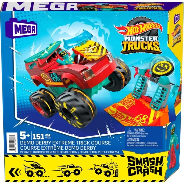 Mattel MEGA Hot Wheels Monster Trucks Demo Derby Extreme-Stunt Set, Konstruktionsspielzeug – Bild 9