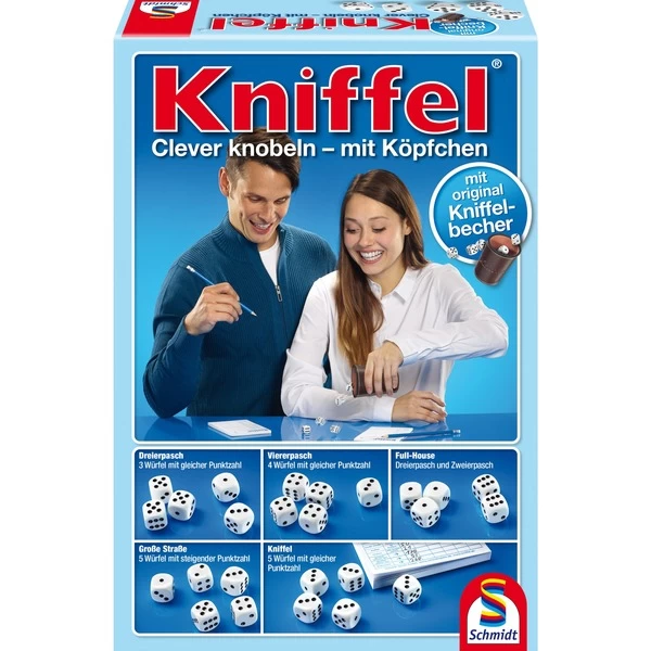 Schmidt Spiele Kniffel Mit Lederwürfelbecher, Würfelspiel 3 Schmidt Spiele Kniffel Mit Lederwürfelbecher, Würfelspiel