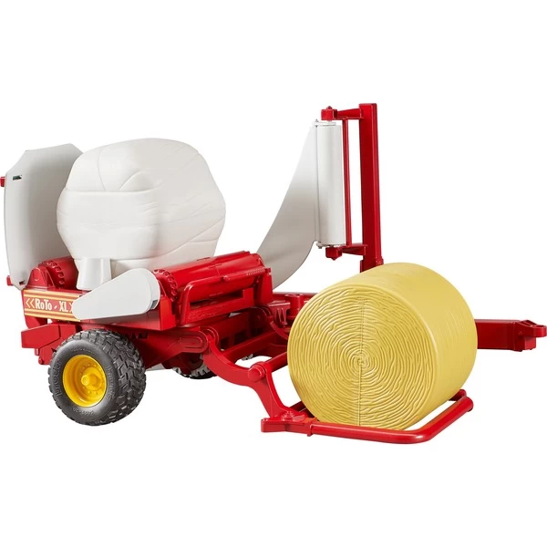 Bruder Ballenwickler Mit Ockerbraunem Und Schwarzem Rundballen, Modellfahrzeug 5 Bruder Ballenwickler Mit Ockerbraunem Und Schwarzem Rundballen, Modellfahrzeug – Bild 3